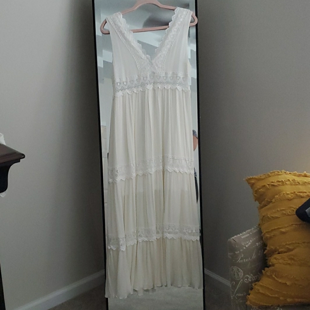 Soft white lace dress